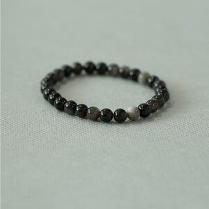 Black and Silver Obsidian Bracelet